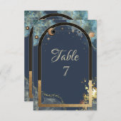 Celestial Goud Zon Maan Goud Glitter Kaart (Voorkant / Achterkant)