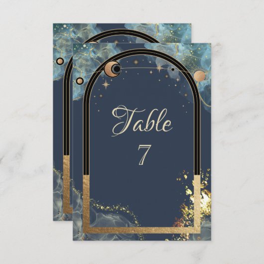 Celestial Goud Zon Maan Goud Glitter Kaart (Voorkant / Achterkant)