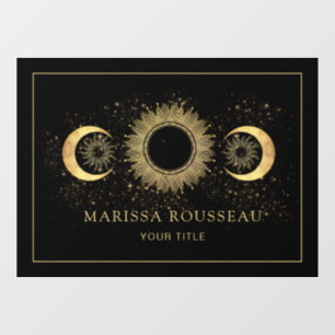 Celestial Goud Zwart Zon Maan Window Cling Raamsticker