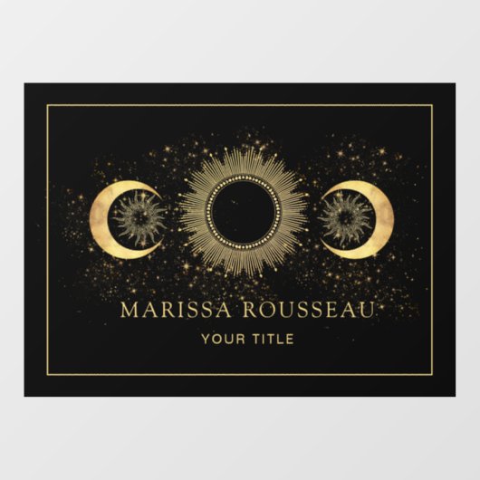Celestial Goud Zwart Zon Maan Window Cling Raamsticker (Vel)