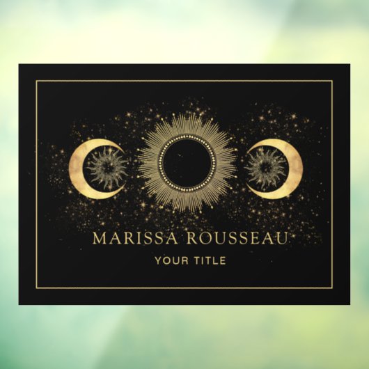 Celestial Goud Zwart Zon Maan Window Cling Raamsticker (Vel 3)