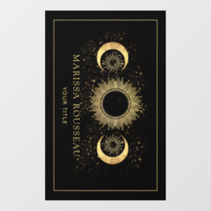 Celestial Goud Zwart Zon Maan Window Cling Raamsticker