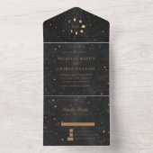 Celestial gouden bruiloft alles in één uitnodiging (Binnen)