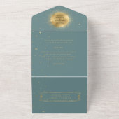 Celestial gouden bruiloft alles in één uitnodiging (Buitenkant)