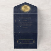 Celestial gouden bruiloft alles in één uitnodiging (Buitenkant)