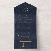 Celestial gouden bruiloft alles in één uitnodiging (Binnen)