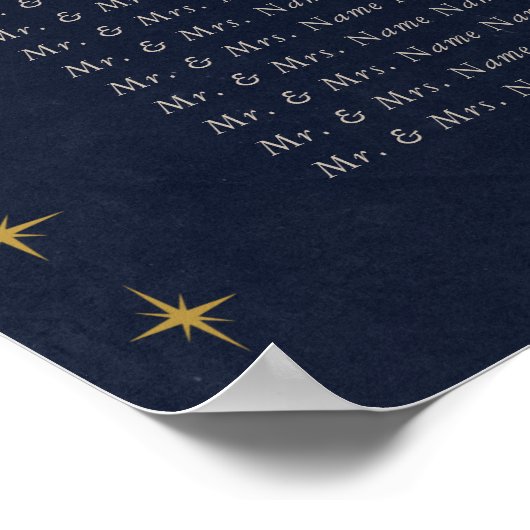 Celestial Gouden Bruiloft Zitting Grafiek Poster (Hoek)