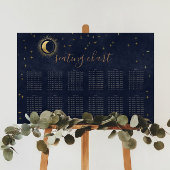 Celestial Gouden Bruiloft Zitting Grafiek Poster