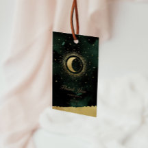 Celestial Gouden Maan Bruiloft Dank u Cadeau Label