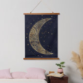 Celestial Gouden Maan Esthetisch Hangend Wandkleed (Slaapkamer)