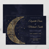 Celestial Gouden Maan Esthetisch Kaart (Voorkant / Achterkant)