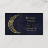Celestial Gouden Maan Esthetisch Visitekaartje (Achterkant)