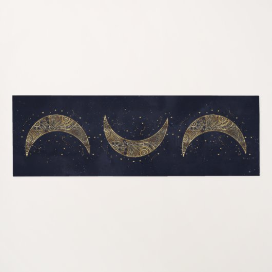 Celestial Gouden Maan Esthetisch Yogamat (Achterkant (horizontaal))