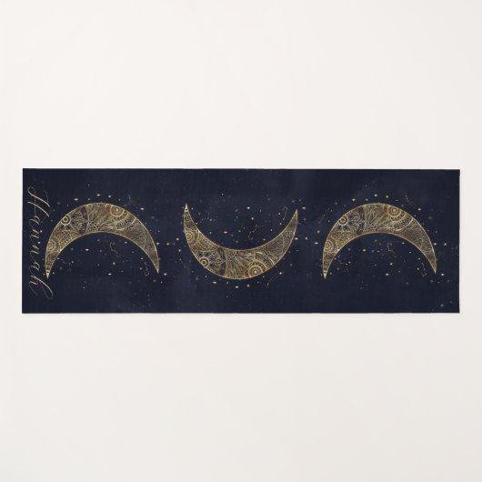 Celestial Gouden Maan Esthetisch Yogamat (Voorkant (horizontaal))