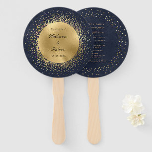 Celestial Gouden Maan Huwelijksprogramma Hand Fan Handwaaier