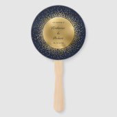 Celestial Gouden Maan Huwelijksprogramma Hand Fan Handwaaier (Voorkant)