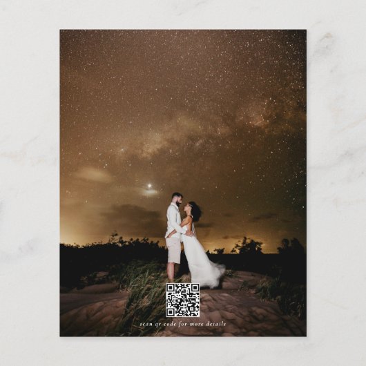 Celestial Gouden Maan Sterren Foto QR Code Bruilof (Achterkant)