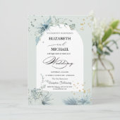 Celestial Gouden Ster Zon Maan Bruiloft Kaart (Staand voorkant)