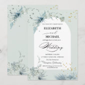 Celestial Gouden Ster Zon Maan Bruiloft Kaart (Voorkant / Achterkant)