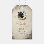 Celestial Gouden Sterren Moons Donker Cadeaulabel (Voorkant)