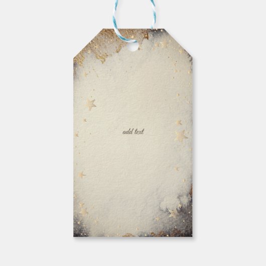 Celestial Gouden Sterren Moons Donker Cadeaulabel (Achterkant)