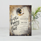 Celestial Gouden Sterren Moons Donker Kaart (Staand voorkant)