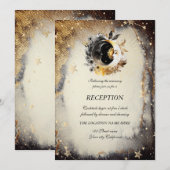 Celestial Gouden Sterren Moons Donker Kaart (Voorkant / Achterkant)