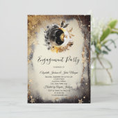 Celestial Gouden Sterren Moons Donker Kaart (Staand voorkant)