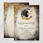 Celestial Gouden Sterren Moons Donker Kaart (Voorkant / Achterkant)