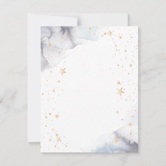 Celestial gouden zon, blauwe maan, sterren kaart (Achterkant)