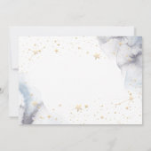 Celestial gouden zon, blauwe maan, sterren save the date (Achterkant)