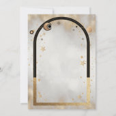 Celestial Gouden Zon en Maan Galaxy Sterren Bruilo Kaart (Achterkant)
