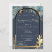 Celestial gouden zon en maan gouden glitter kaart (Voorkant)