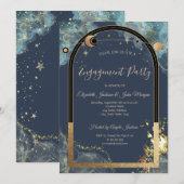 Celestial gouden zon en maan gouden glitter kaart (Voorkant / Achterkant)