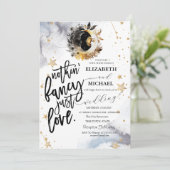 Celestial Gouden Zon, Maan, Sterren Bloemen Bruilo Kaart (Staand voorkant)