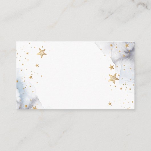 Celestial gouden zon, maan, sterren bloemen informatiekaartje (Achterkant)