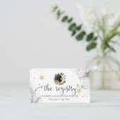 Celestial gouden zon, maan, sterren bloemen informatiekaartje (Staand voorkant)