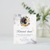 Celestial gouden zon, maan, sterren bloemen kaart (Staand voorkant)