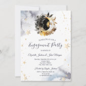 Celestial gouden zon, maan, sterren bloemen kaart (Voorkant)