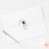 Celestial gouden zon, maan, sterren bloemen ronde sticker (Envelop)