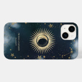 Celestial gouden zon, maan, sterren nacht hemel Case-Mate iPhone case (Achterkant (horizontaal))
