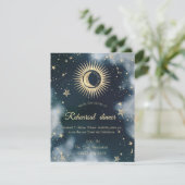 Celestial gouden zon, maan, sterren nacht hemel kaart (Staand voorkant)