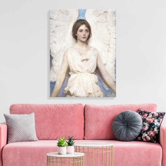 Celestial Grace: Angel beroemd gemaakt door Abbott Canvas Afdruk (Insitu (Woonkamer))