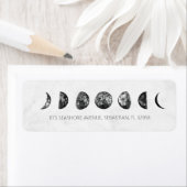 Celestial Gray Marble Moon Phases Wedding Etiket (Insitu)
