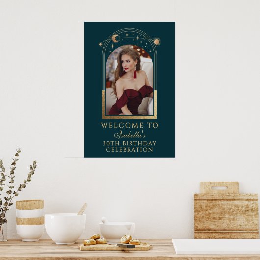 Celestial Green Gold 30e verjaardag Welkom Poster (Keuken)