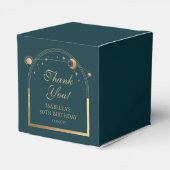 Celestial Green Gold Sun Moon Stars 30e verjaardag Bedankdoosjes (Achterkant)