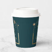 Celestial Green Gold Sun Moon Stars 30e verjaardag Papieren Bekers (Links)