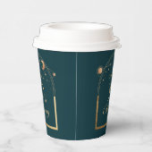 Celestial Green Gold Sun Moon Stars 30e verjaardag Papieren Bekers (Rechts)