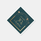 Celestial Green Gold Sun Moon Stars 30e verjaardag Servet (Hoek)