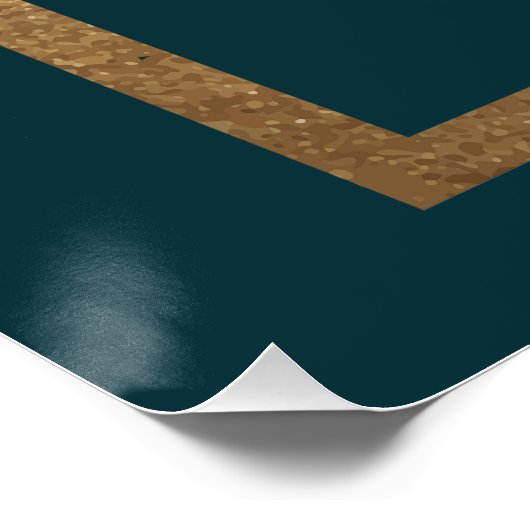 Celestial Green Gold Sun Moon Stars Kaarten en ges Perfect Poster (Hoek)